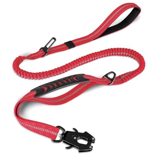 Joytale Tactical Bungee Dog Leash, Shock Absorbing No Pull, Coyote Brown