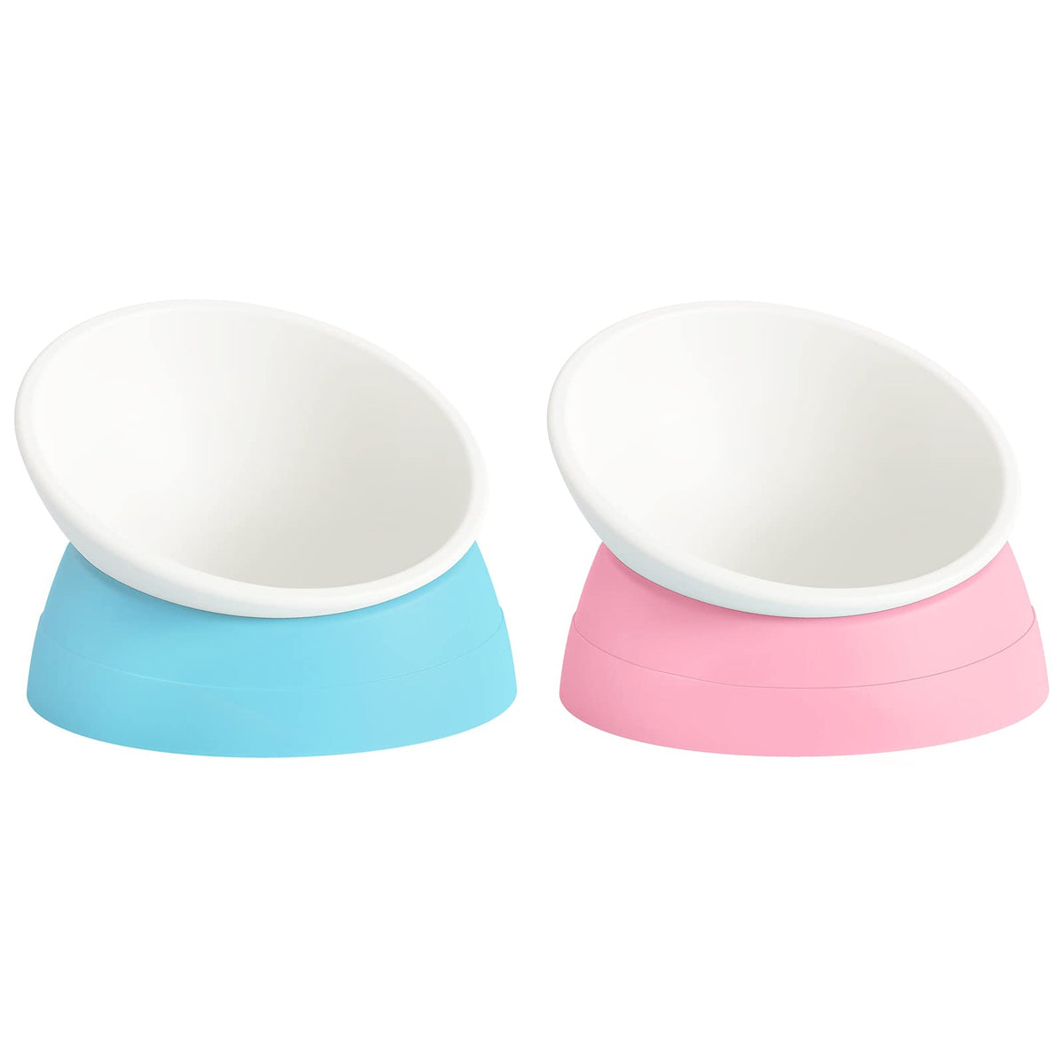 17 oz Raised Cat Food Bowls, Adjustable-Angle Pet Bowls, Easy Cleaning Cat Wet Food Dishes with Non Slip Base, Whisker Friendly Kitten Food Bowl