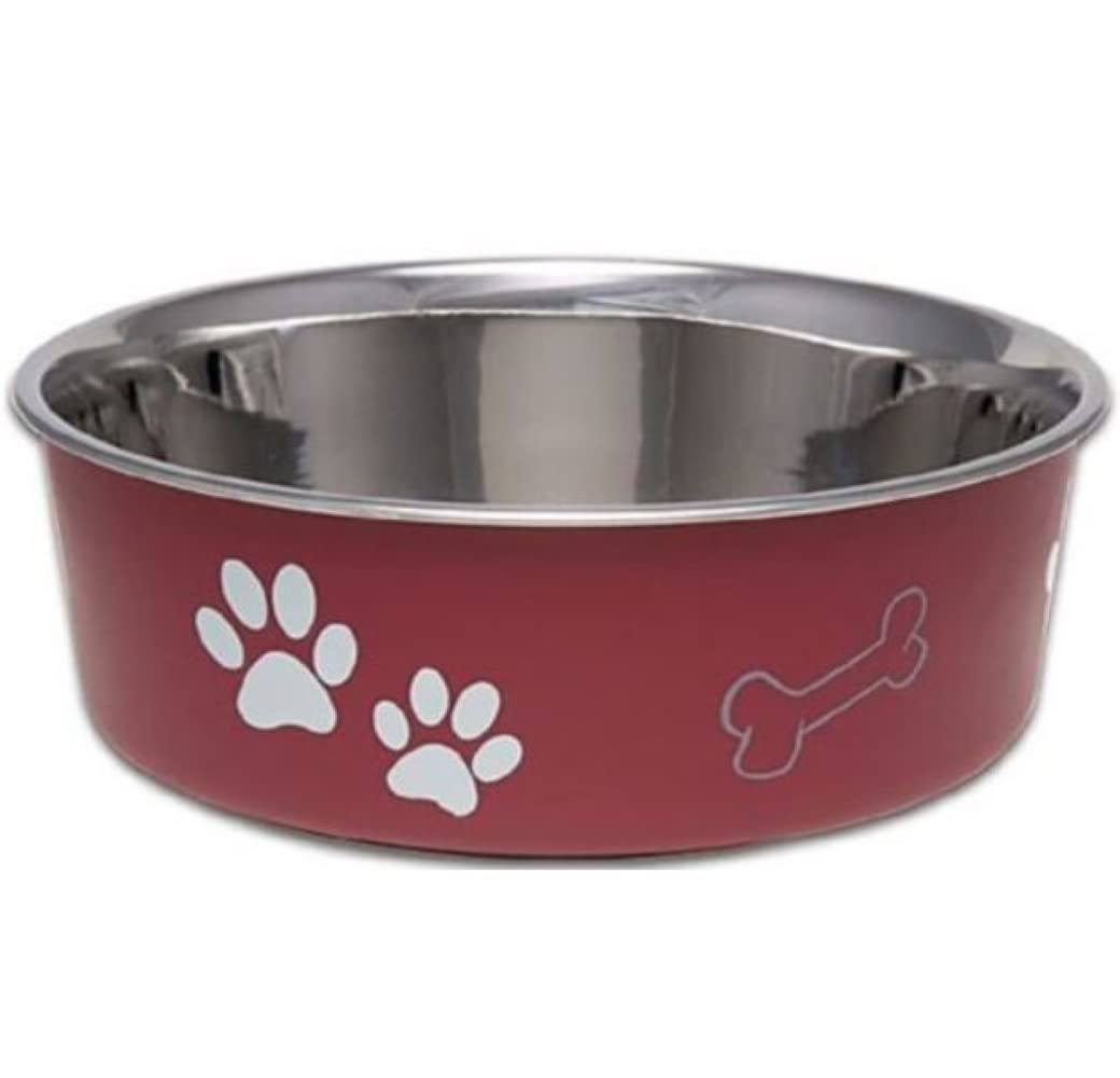 Loving Pets Bella Dog Bowls- Stainless Steel Dog & Cat Bowls - Spill Proof Dog Food Bowl, Cat Bowl, Puppy Essentials & Pet Supplies Great for Home & Travel (Medium 20-35 lbs, Blueberry)