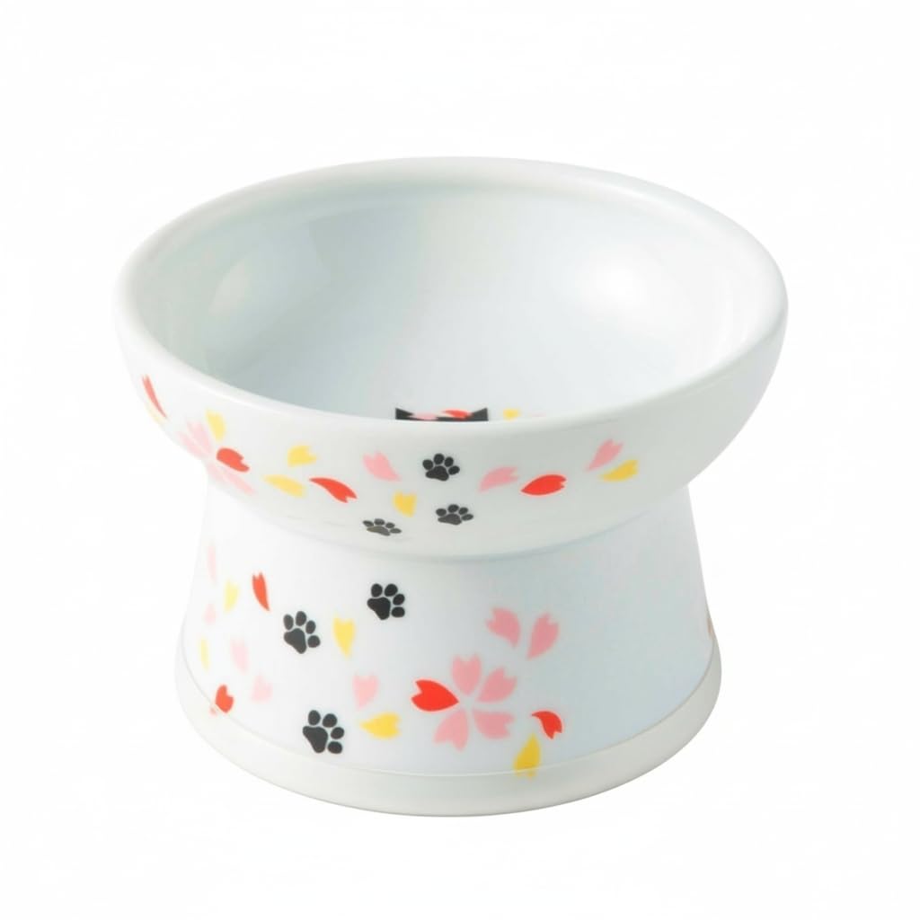 Necoichi Ceramic Extra-Wide Elevated Cat Food Bowl (Cat, Extra Wide)