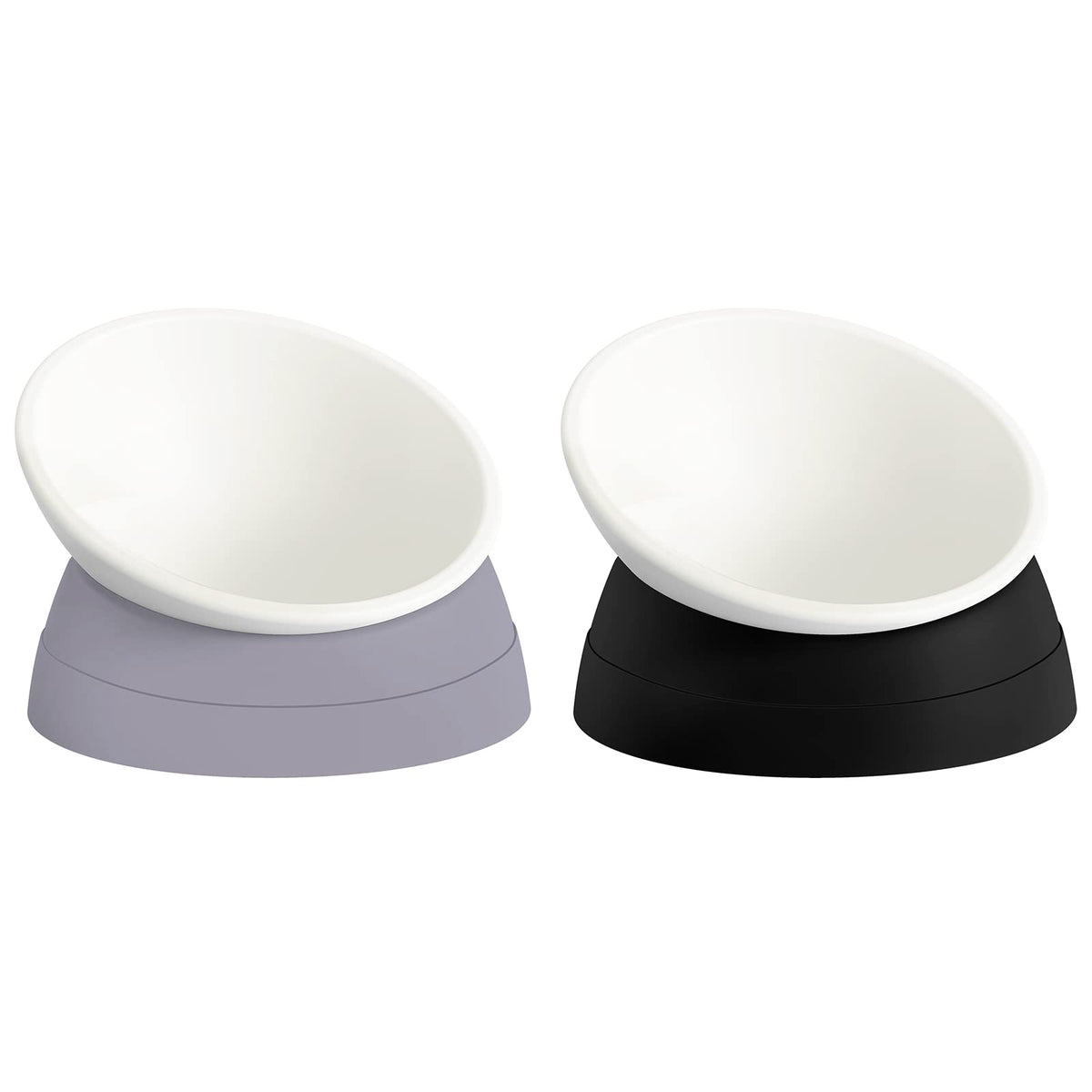 17 oz Raised Cat Food Bowls, Adjustable-Angle Pet Bowls, Easy Cleaning Cat Wet Food Dishes with Non Slip Base, Whisker Friendly Kitten Food Bowl