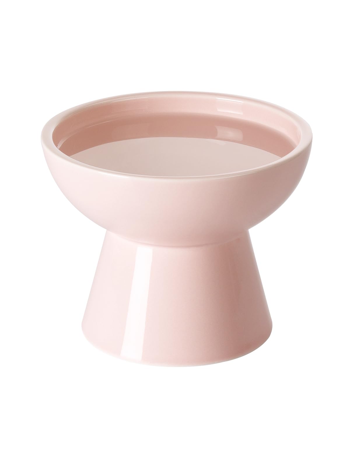 LoeJan Elevated Cat Food and Water Bowls Set, Extra Wide and Raised Ceramic Bowls, Anti-Vomit Whisker-Free Pressure Cat Feeder for Kittens to Adult Cats and Small Dogs (White, Water Bowl)