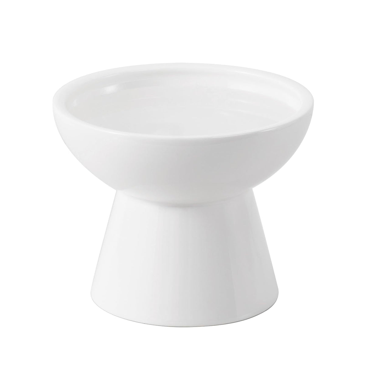 CEEFU Extra Wide Elevated Ceramic 6.2" Shallow Cat Food Bowl