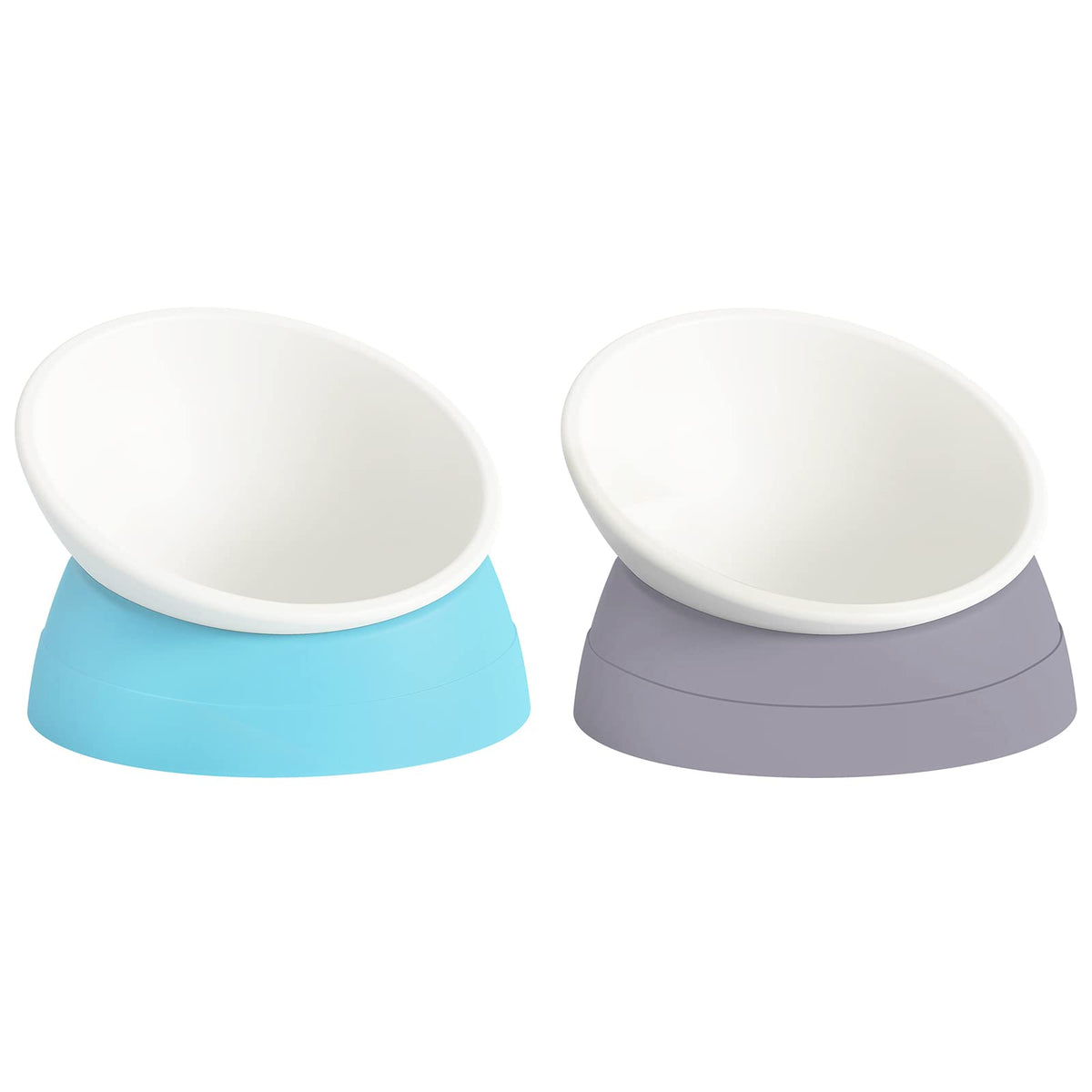 17 oz Raised Cat Food Bowls, Adjustable-Angle Pet Bowls, Easy Cleaning Cat Wet Food Dishes with Non Slip Base, Whisker Friendly Kitten Food Bowl
