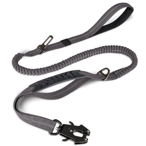 Joytale Tactical Bungee Dog Leash, Shock Absorbing No Pull, Coyote Brown