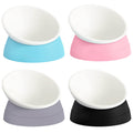 17 oz Raised Cat Food Bowls, Adjustable-Angle Pet Bowls, Easy Cleaning Cat Wet Food Dishes with Non Slip Base, Whisker Friendly Kitten Food Bowl
