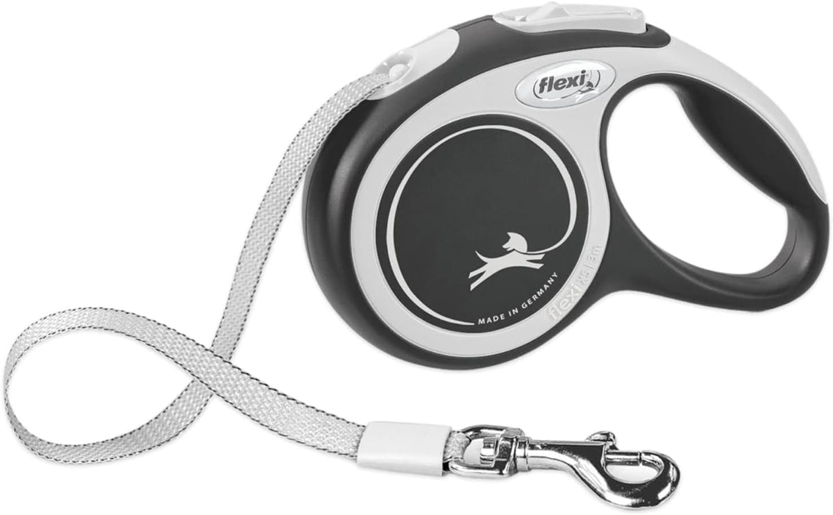 FLEXI® Comfort Tape Retractable Dog Leash, Small, 16 ft - Grey/Black