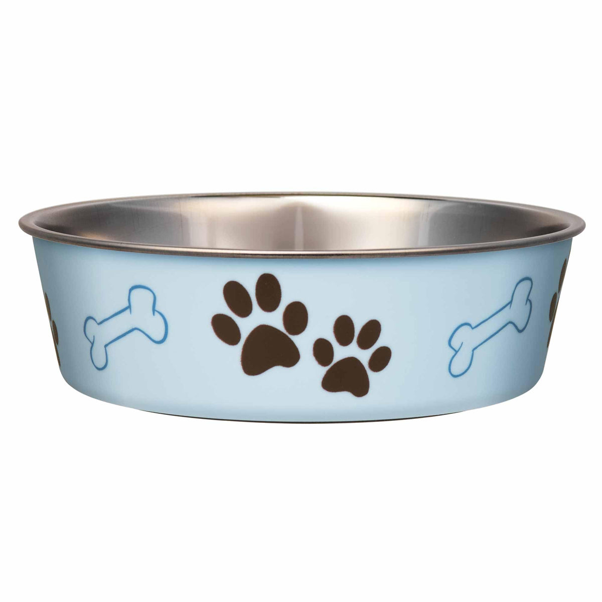 Loving Pets Bella Dog Bowls- Stainless Steel Dog & Cat Bowls - Spill Proof Dog Food Bowl, Cat Bowl, Puppy Essentials & Pet Supplies Great for Home & Travel (Medium 20-35 lbs, Espresso)