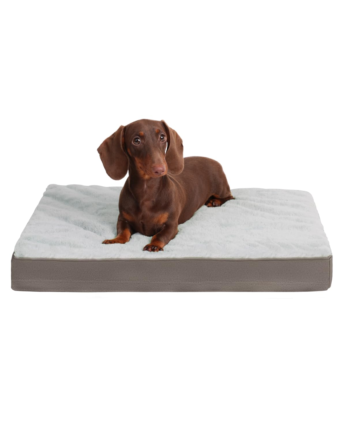 KSIIA Orthopedic Dog Bed for Small Dogs with Waterproof Lining, Grey, 23x17