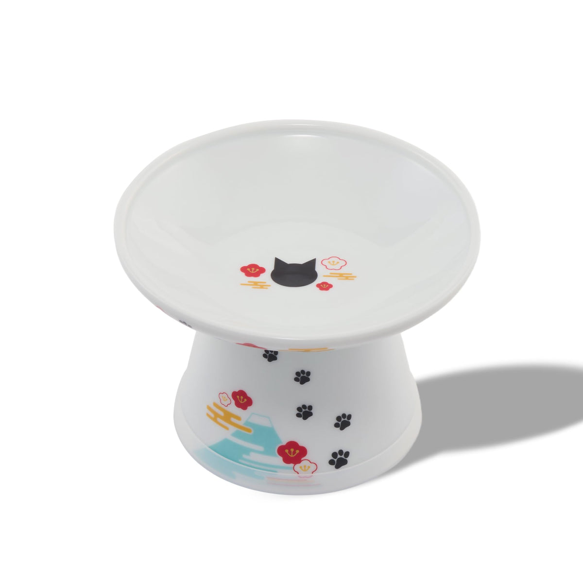 Necoichi Ceramic Extra-Wide Elevated Cat Food Bowl (Cat, Extra Wide)