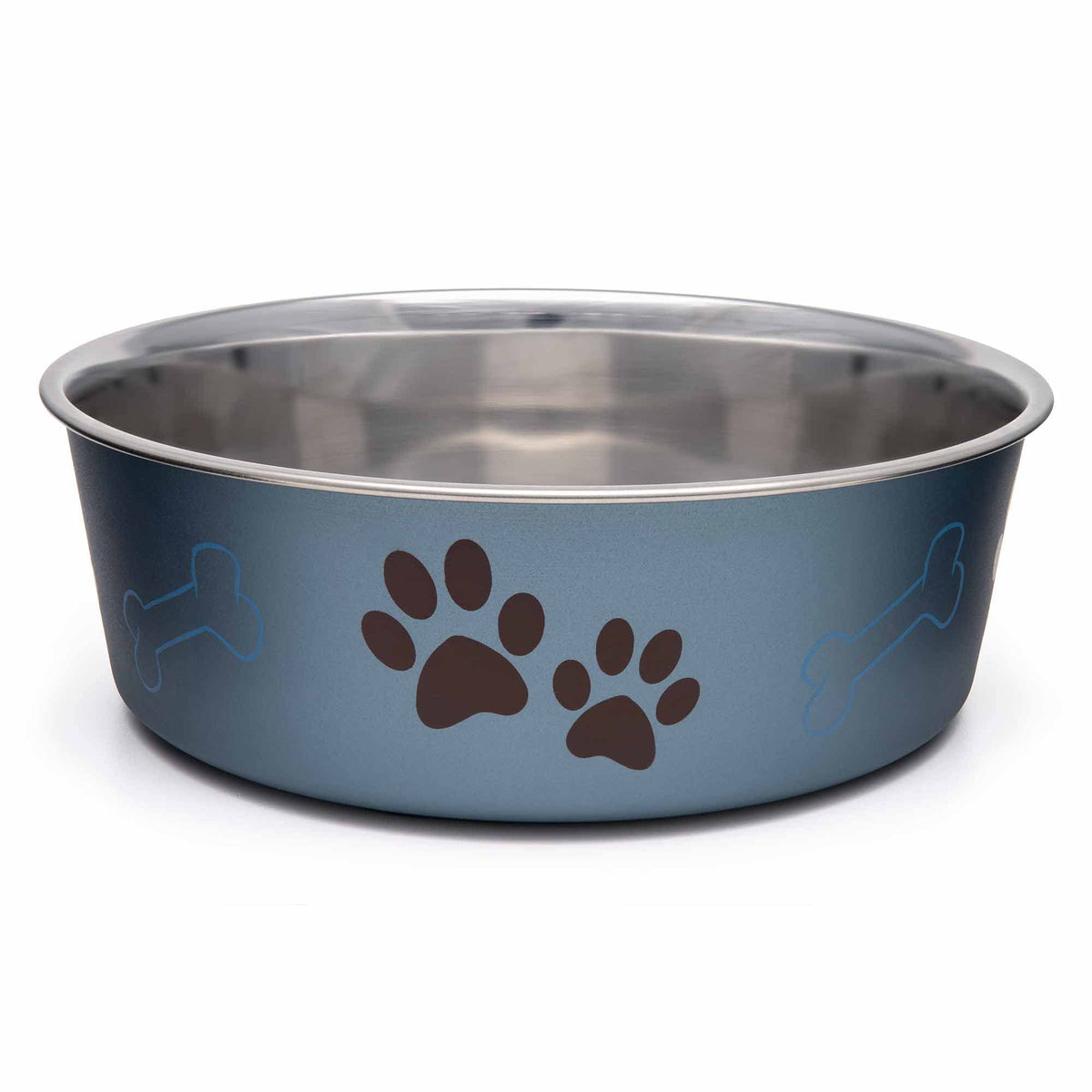 Loving Pets Bella Dog Bowls - Stainless Steel Dog & Cat Bowls - Spill Proof Dog Food Bowl, Cat Bowl, Puppy Essentials & Pet Supplies Great for Home & Travel (Small 10-20 lbs, Blueberry)
