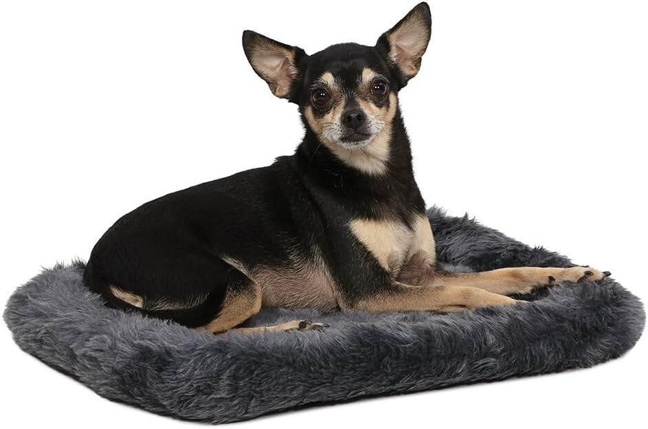 QuietTime by MidWest 24" Dog Crate Bolster Bed, Gray, Small Breeds