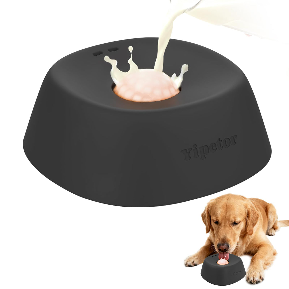 Yipetor Dog Lick Bowl, Rolled Ball-in Slow Feeder Enrichment Puzzle Toys