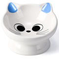 Raised Cat Food Bowl Ceramic 15° Tilted Cat Food Bowls Protect Cat's Spine Anti Vomiting Backflow Prevention Bowls for Adult Kitty, Kitten, and Small Dogs, Pink