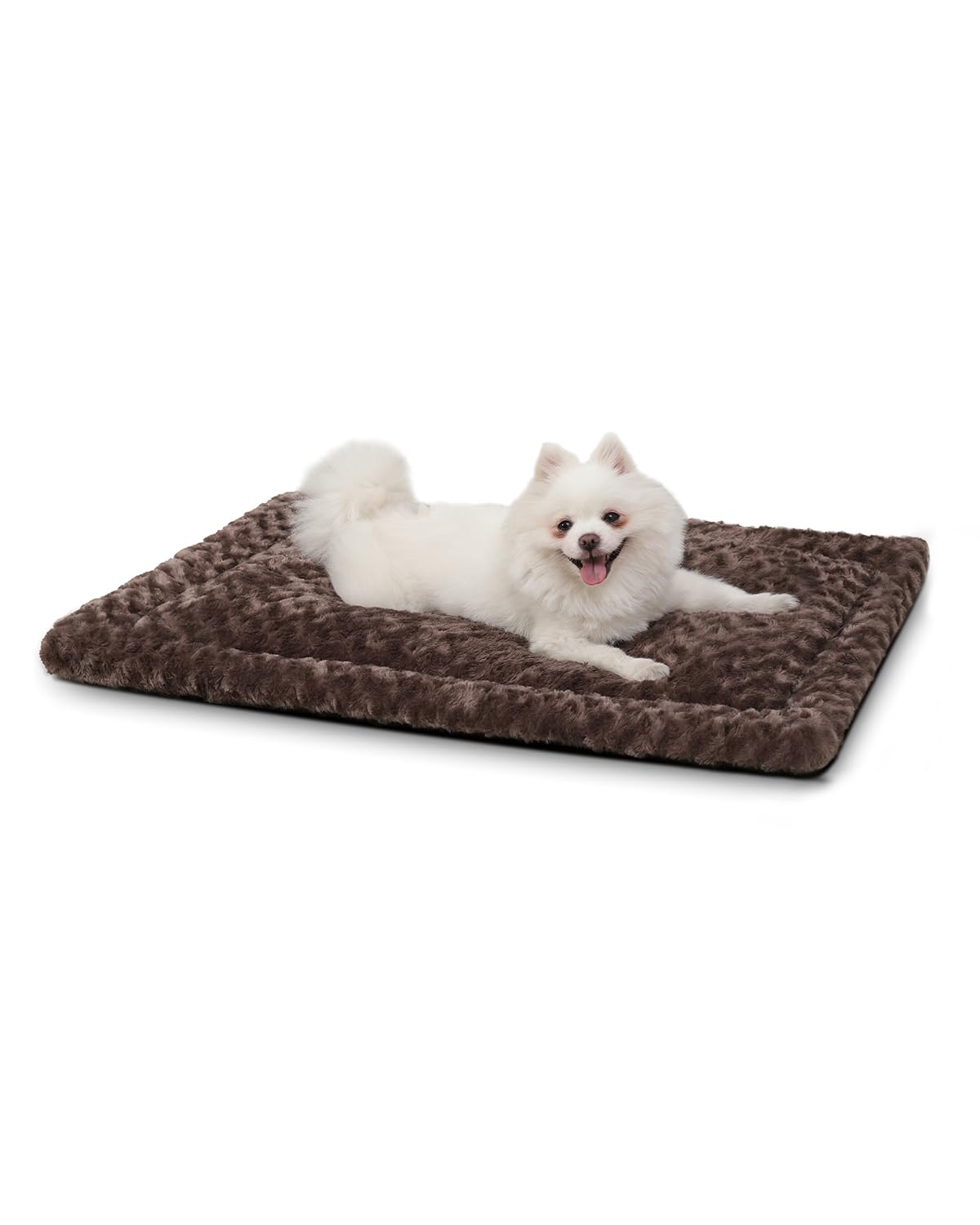 Exsnugy Washable Dog Bed Mat Medium Size Fluffy Pet Crate Pad 36x23