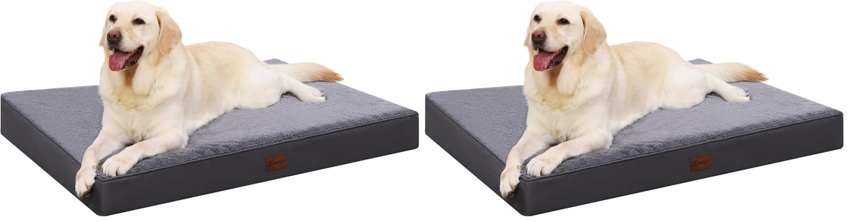 Waterproof Medium Size Dog Crate Bed Orthopedic 35x22 Grey