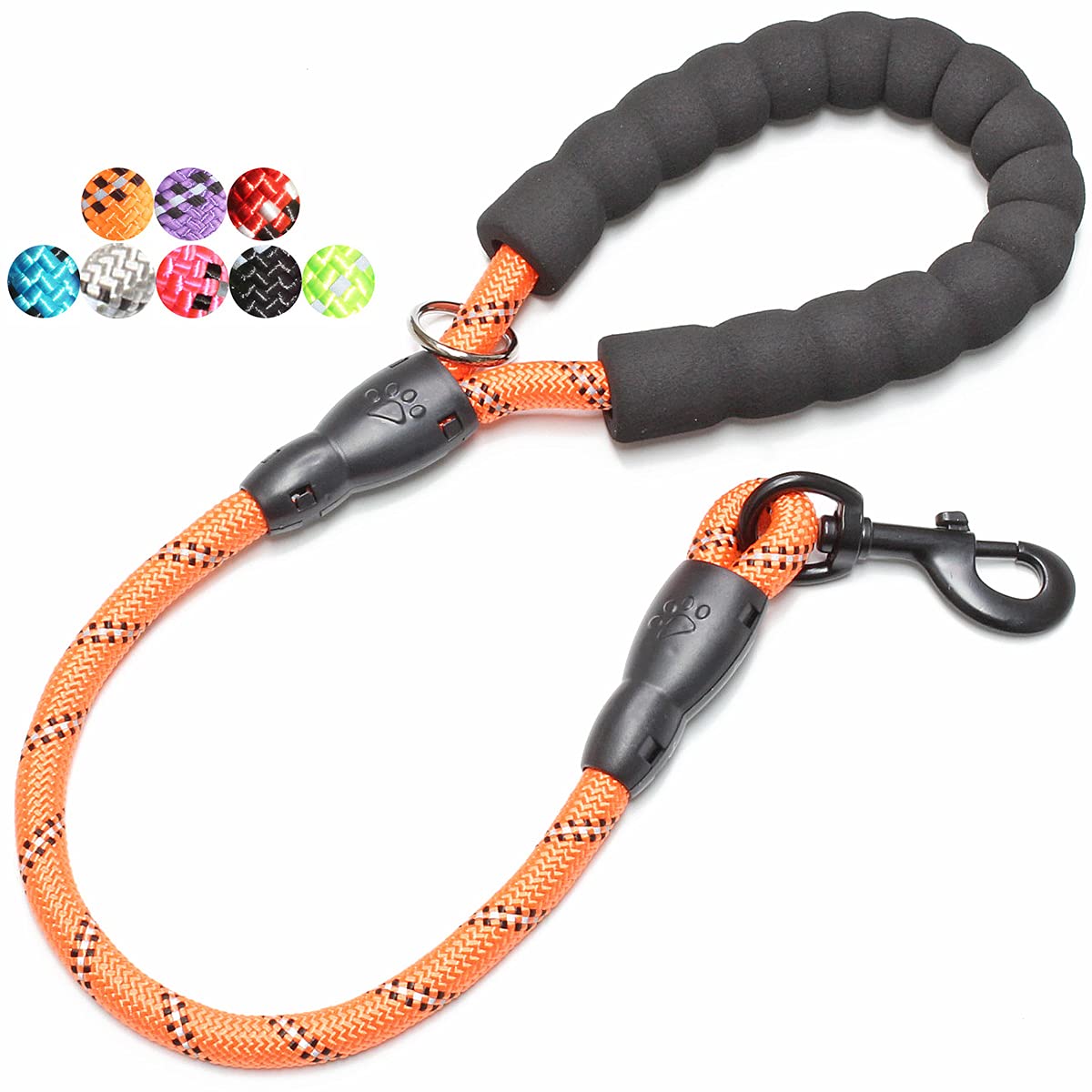 BAAPET 2/4/5/6 FT Dog Leash with Comfortable Padded Handle and Highly Reflective Threads for Small Medium and Large Dogs (5FT-1/2'', Black)
