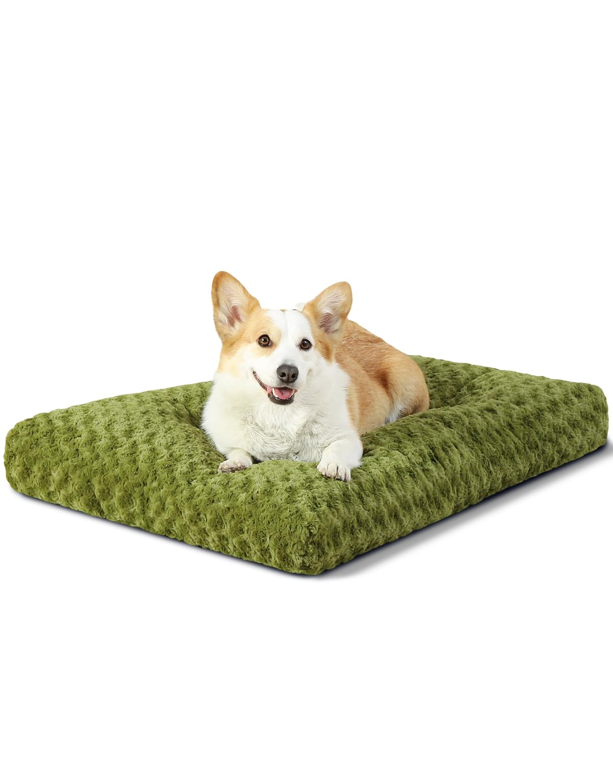 KSIIA Washable Dog Bed Medium Size Dog Crate Bed Plush Pet Mat 35"x23" Pink