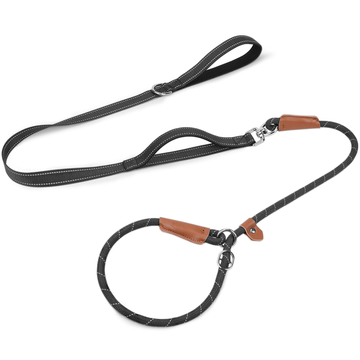 Joytale Slip Lead Dog Leash with Dual Handle, No Pull, Hot Pink, 6FT x 3/8"