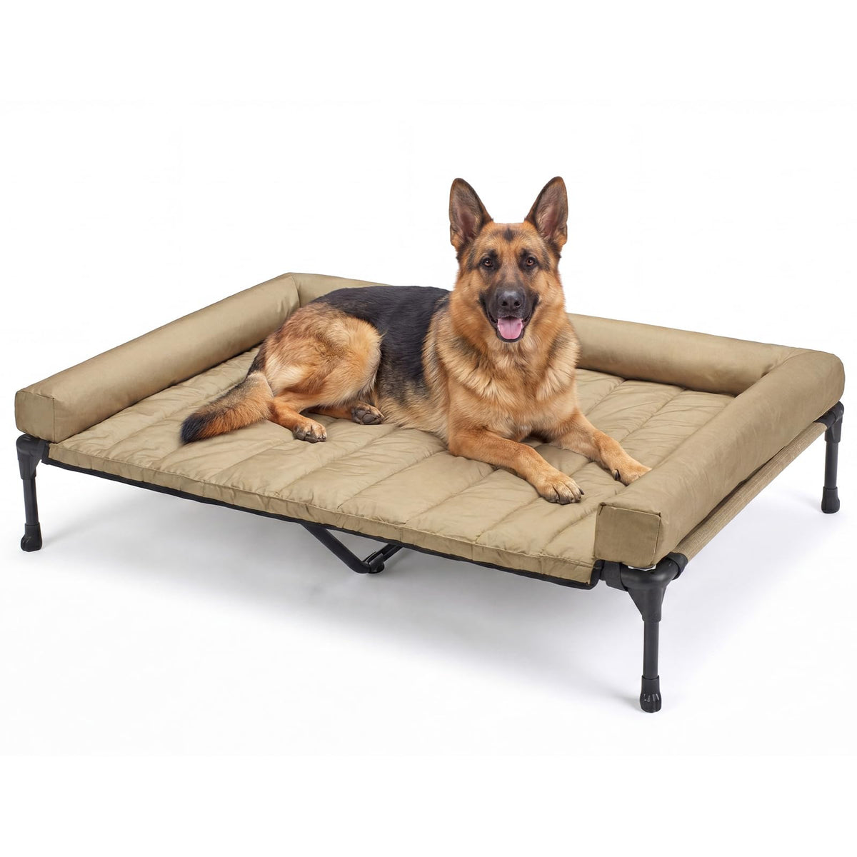 Veehoo Outdoor Elevated Dog Bed with Waterproof Bolster Cushion, Cooling