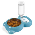 Dog Bowls, Cat Food and Water Bowl Set with Water Dispenser and Stainless Steel Bowl for Cats and Small Dogs - Pink