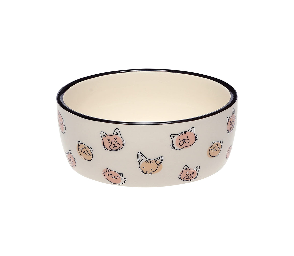Pearhead Ceramic Cat Bowl, Holds 12 oz, Cute Cat Face Design