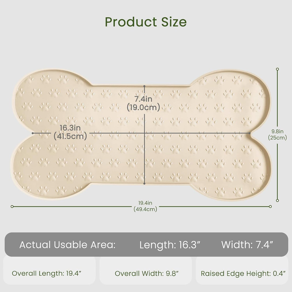 PWTAA Dog Food Mat Anti-Slip Silicone Dog Bowl Mat Thicker Pet Placemat Waterproof Cat Feeder Pad with Raised Edge Puppy Kitten Feeding Mats Suitable Small Medium-Sized Dogs Cats Eating Tray