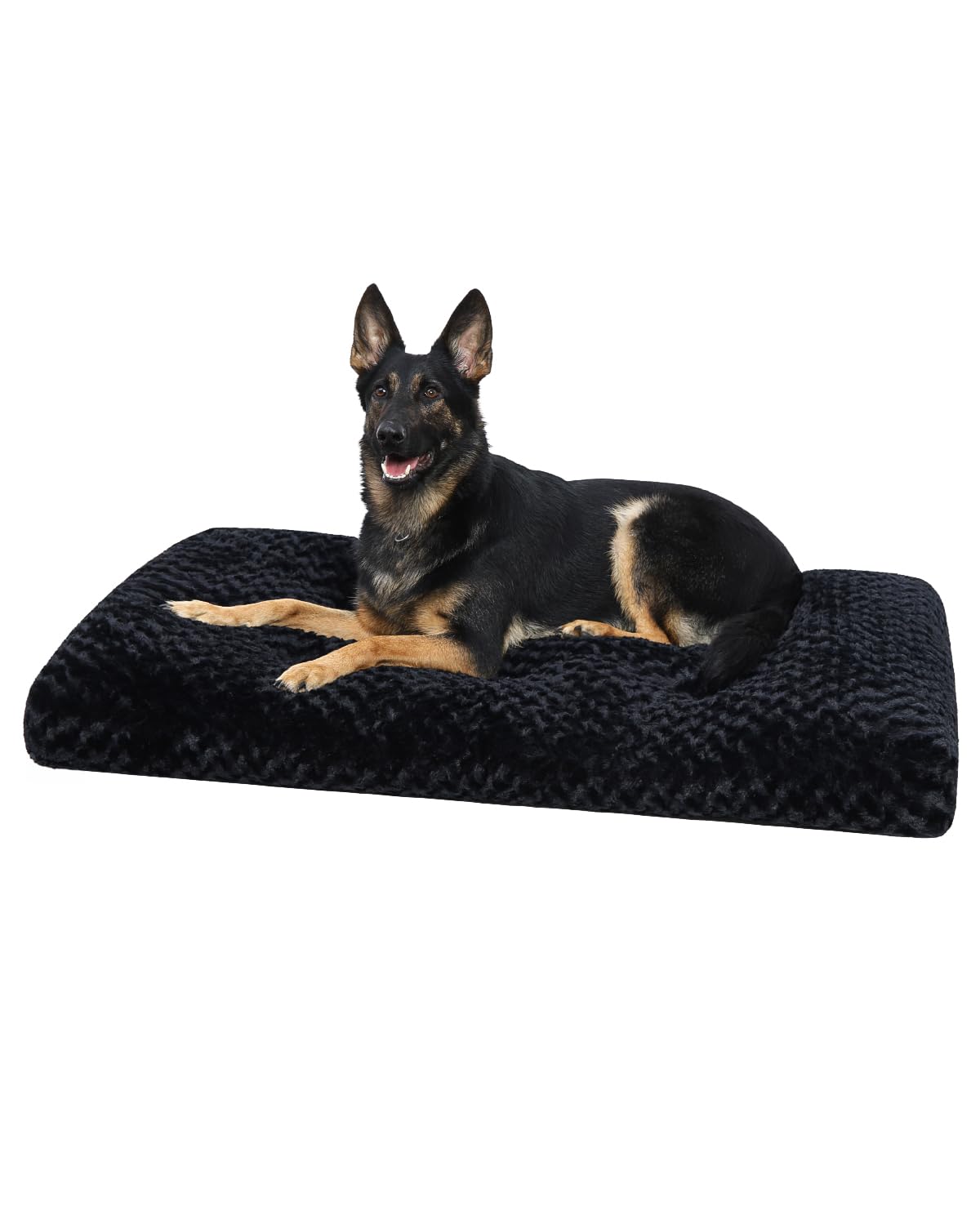 KSIIA Washable Dog Bed Small Dog Crate Bed Deluxe Plush Mat 23"x18" Gray