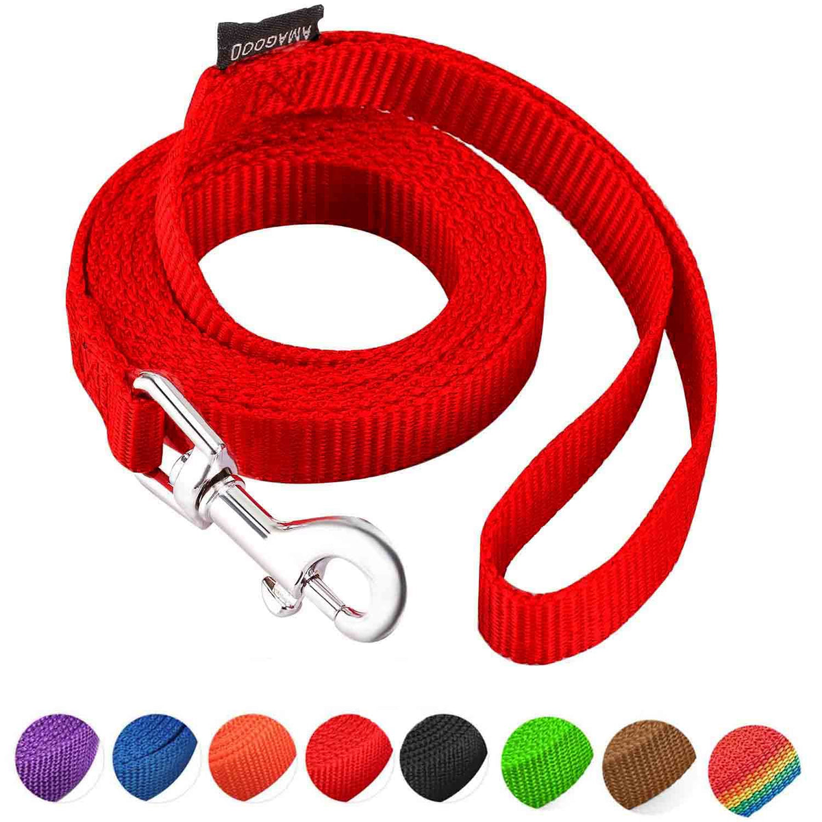 6 FT Puppy/Dog Leashes, Strong Traditional Style Leash with Easy to Use Collar Hook,Dog Lead Great for Small(Red,5/8" x 6 Feet) (Red)