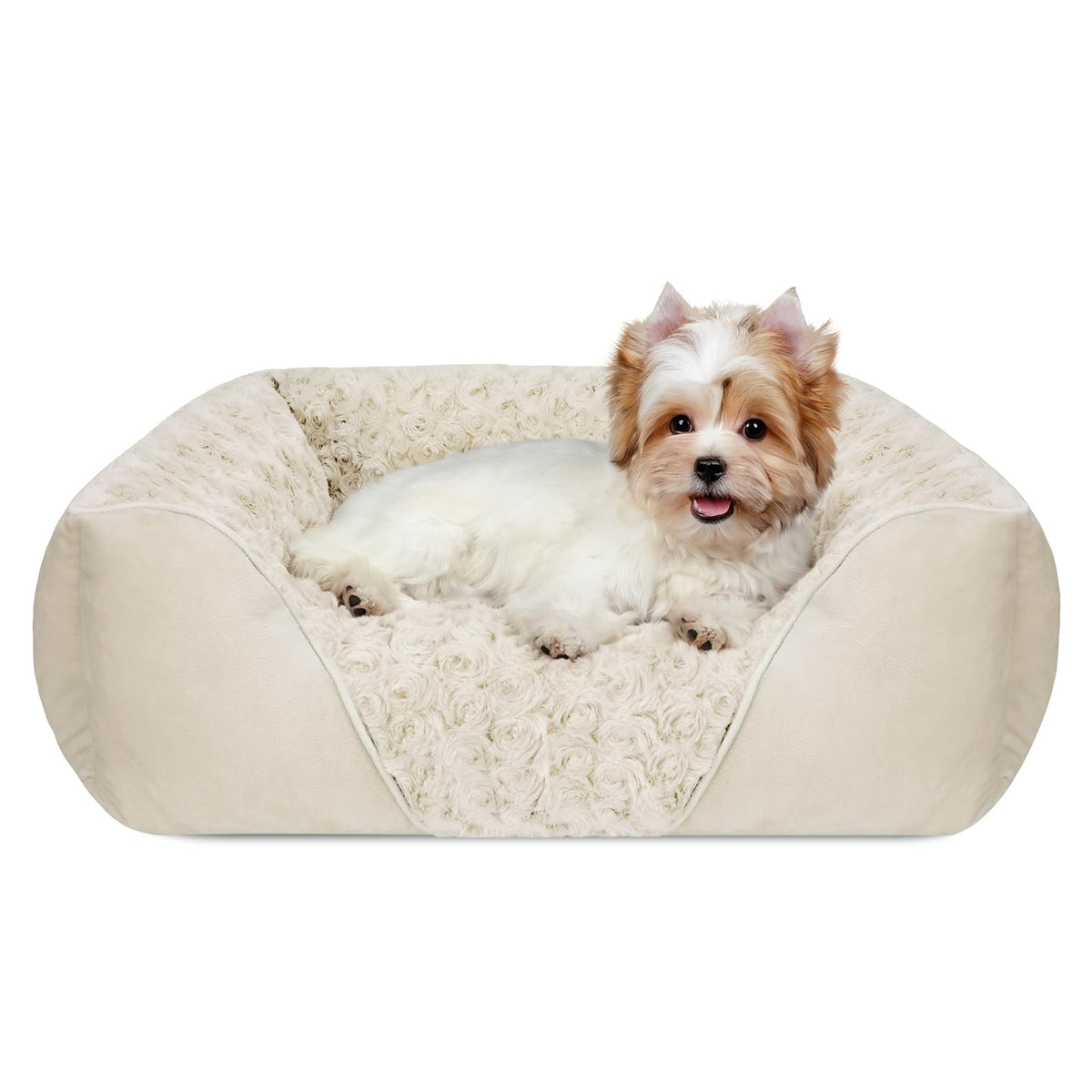 INVENHO Rectangle Washable Orthopedic Dog Bed for Small, Medium and Large Dogs, Soft Calming, Sleeping Puppy Bed Durable Pet Cuddler with Anti-Slip Bottom, S (20"x19"x6")
