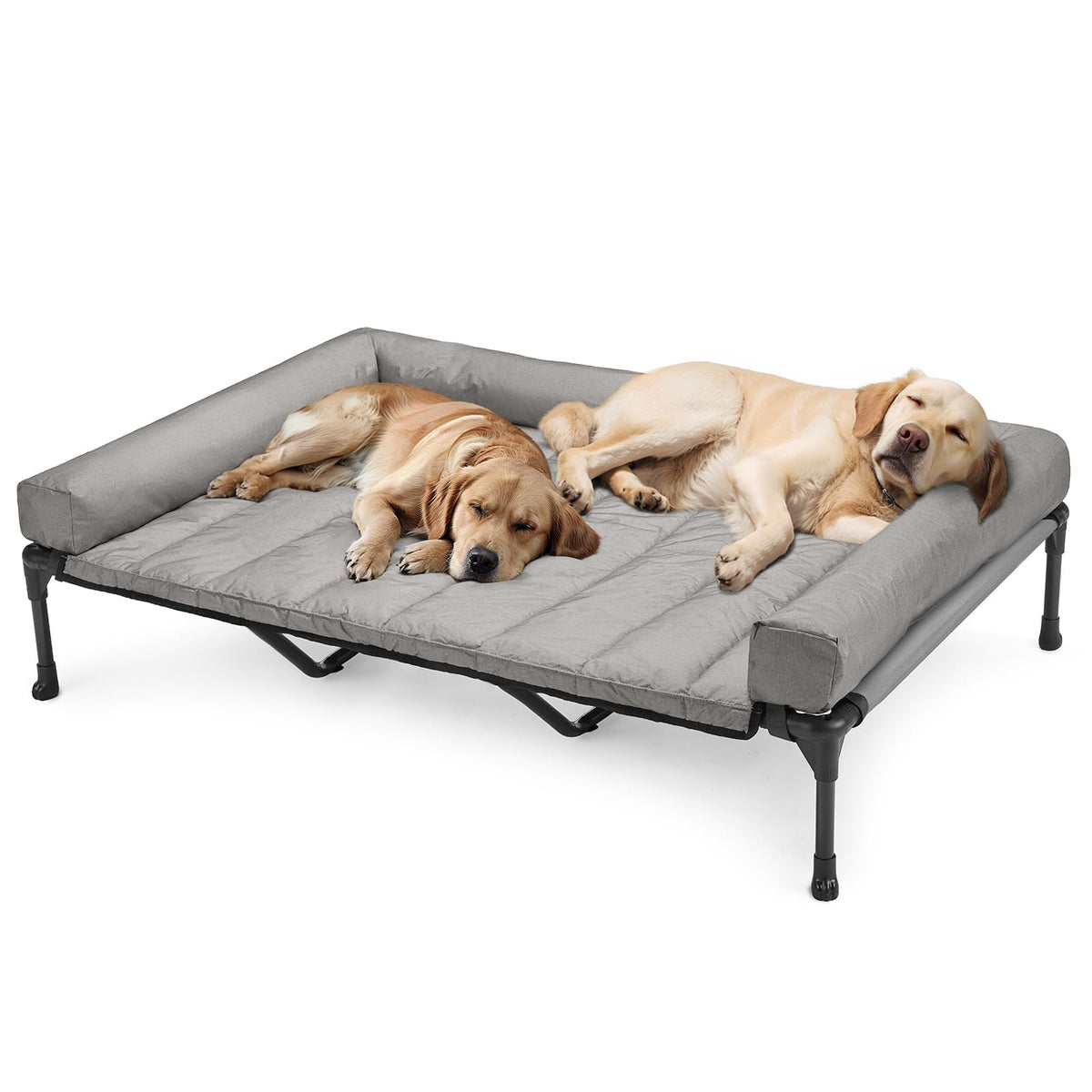 Veehoo Outdoor Elevated Dog Bed with Waterproof Bolster Cushion, Cooling
