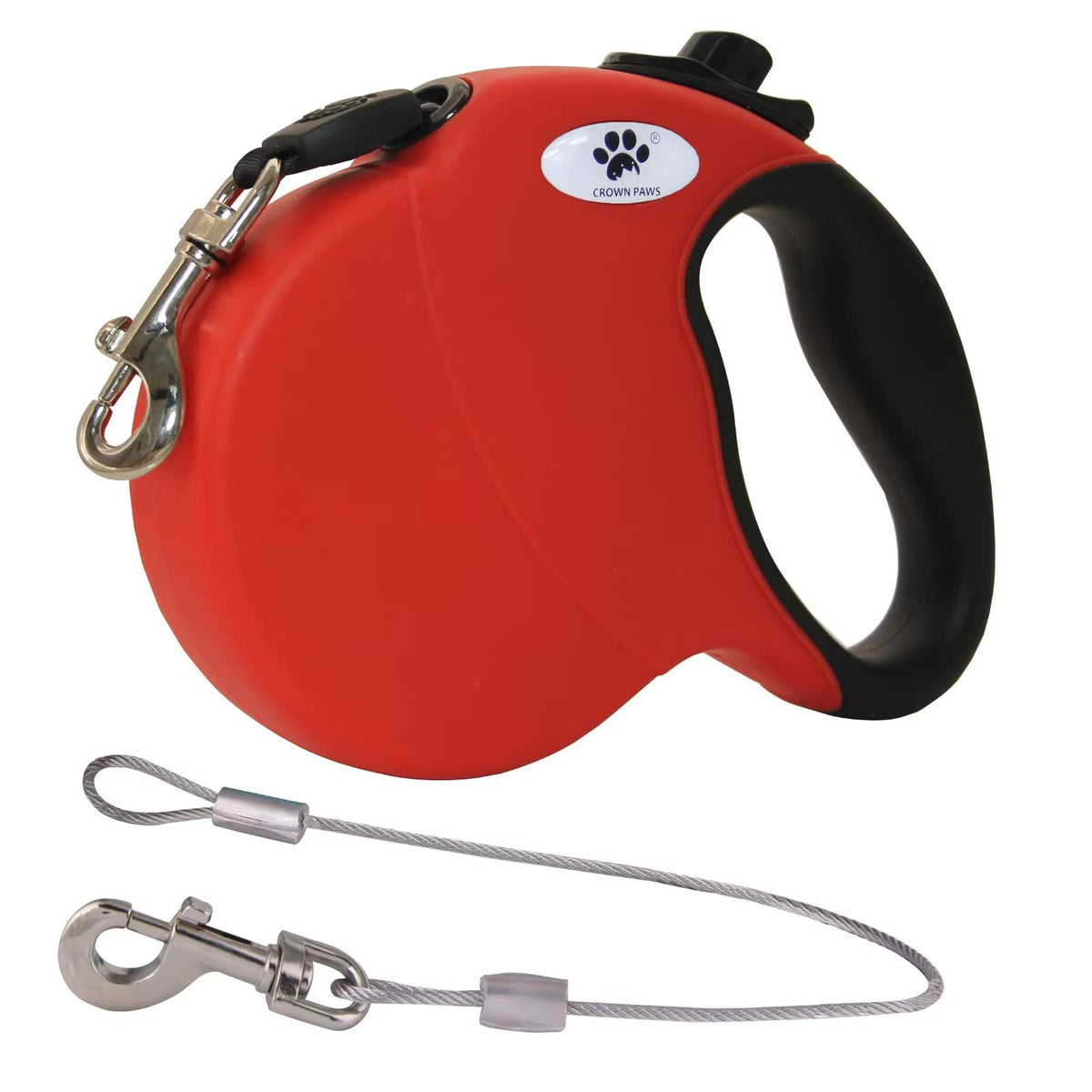 16ft Retractable Dog Leash for Large Breed Dogs up to 110 lbs with a Detachable Chew Proof Extender Wire Ropes (Black L)