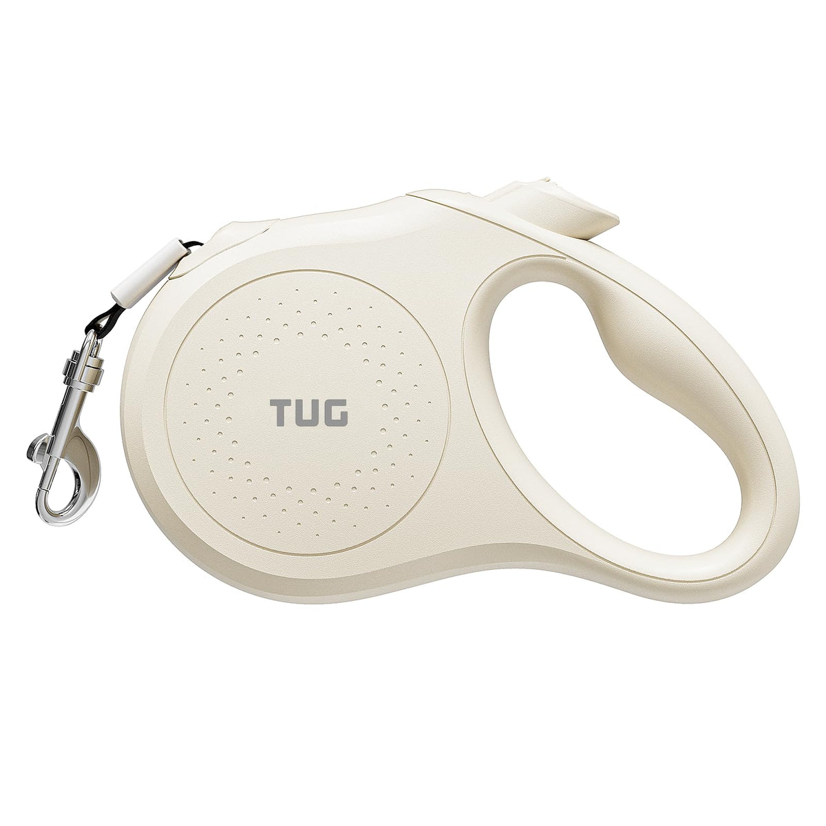 TUG Quest Retractable Dog Leash | 360° Tangle-Free | 16 ft Tape (S, Cream)