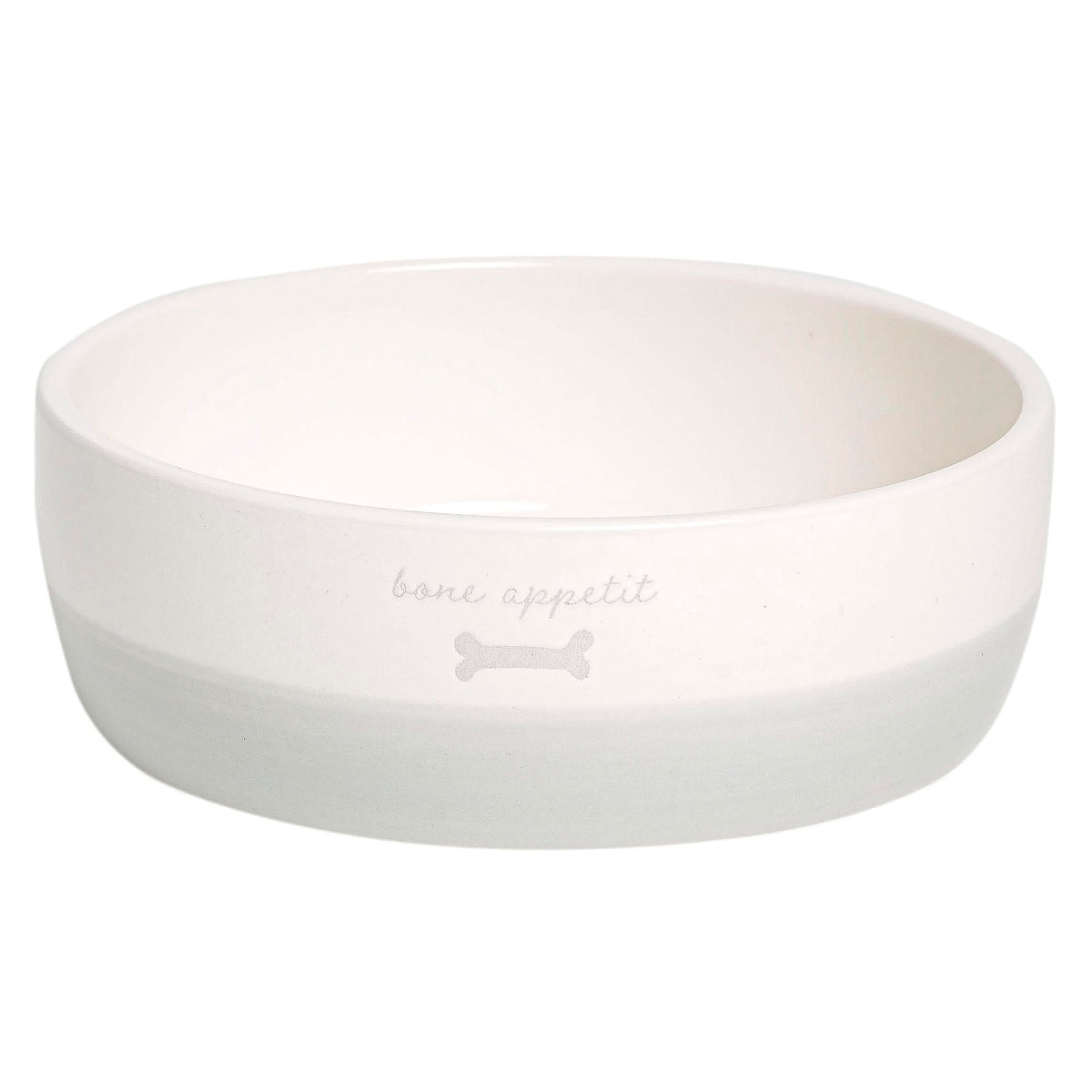 Pearhead Ceramic Dog Bowl - Woof Speckled Pet Food & Water Dish, 20 oz