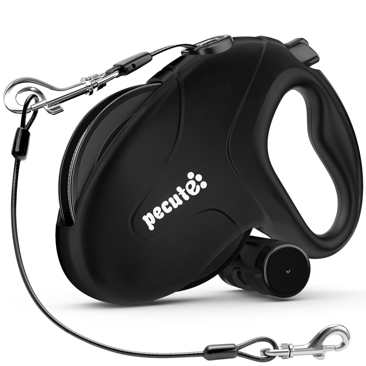 Pecute 32ft Retractable Dog Leash with Reflective Strips, 360° Tangle-Free, One-Button Control & Sturdiness Nylon Material, Long Leash Retractable with Poop Bag Holder for Medium Large Dog
