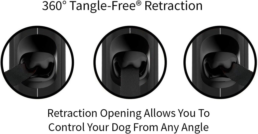 TUG Monochrome XL Retractable Dog Leash, 26 ft (Extra Large, Black)