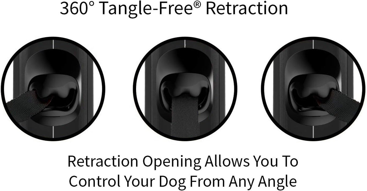 TUG Monochrome XL Retractable Dog Leash, 26 ft (Extra Large, Black)