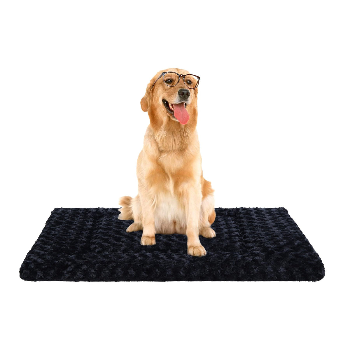 Exsnugy Washable Dog Bed Mat Medium Size Fluffy Pet Crate Pad 36x23