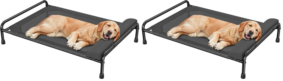 Simple Trending Raised Dog Bed for Large Dogs, Waterproof XL Dog Cot, Grey