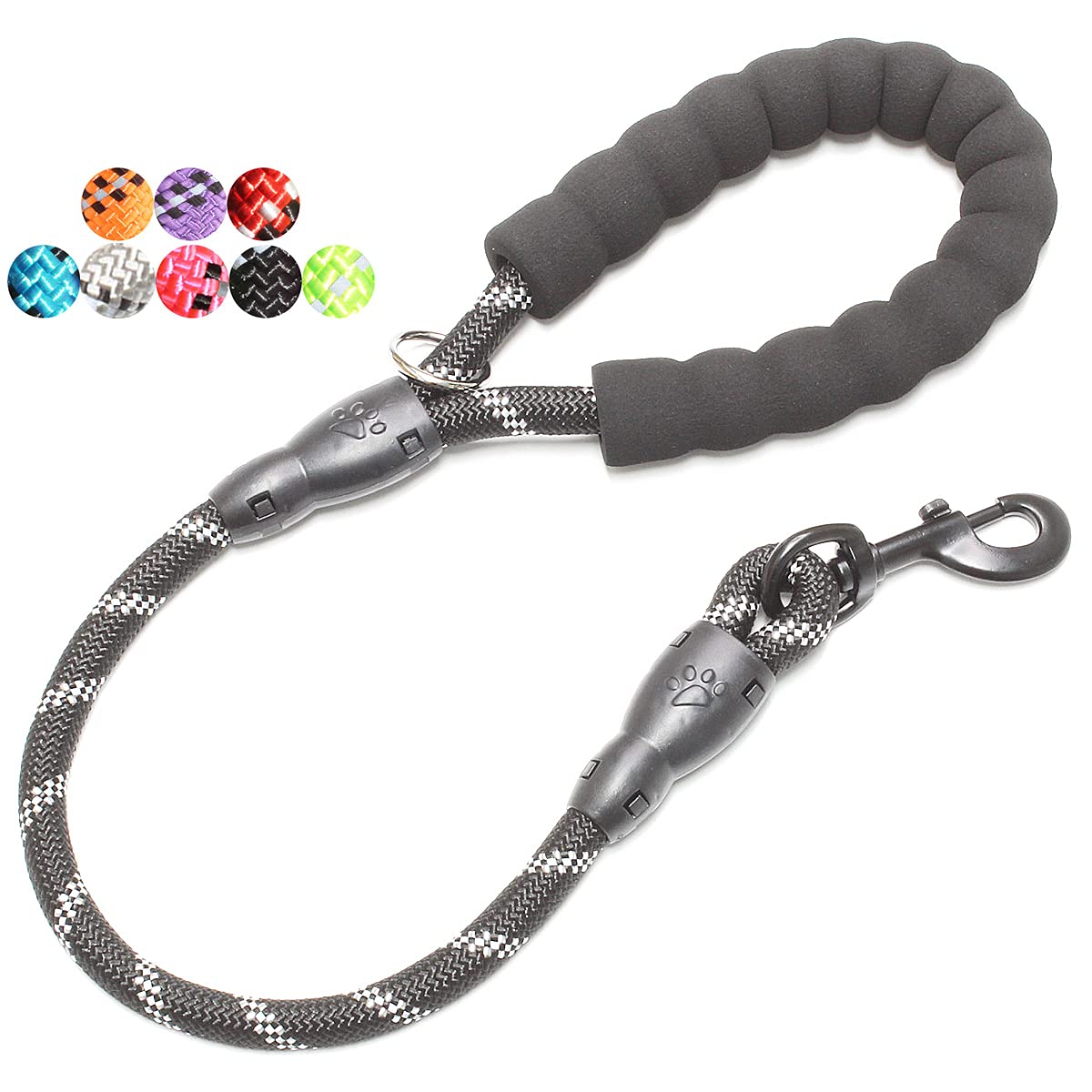 BAAPET 2/4/5/6 FT Dog Leash with Comfortable Padded Handle and Highly Reflective Threads for Small Medium and Large Dogs (5FT-1/2'', Black)