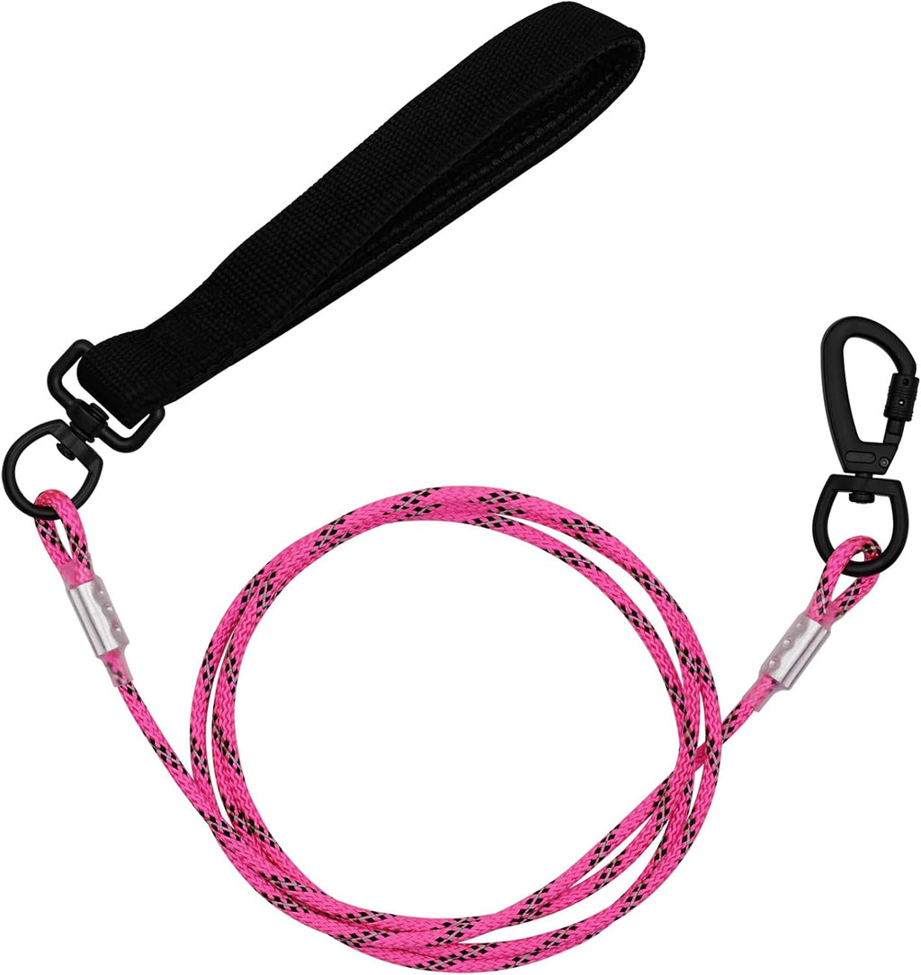4/5/6 FT Chew Proof Dog Leashes with Comfortable Handle, Steel Cable Lead for Control Large or Medium Dogs Walk and Train, Heavy Duty with Rotate Clasp and Double Buckle (6FT,Pink)
