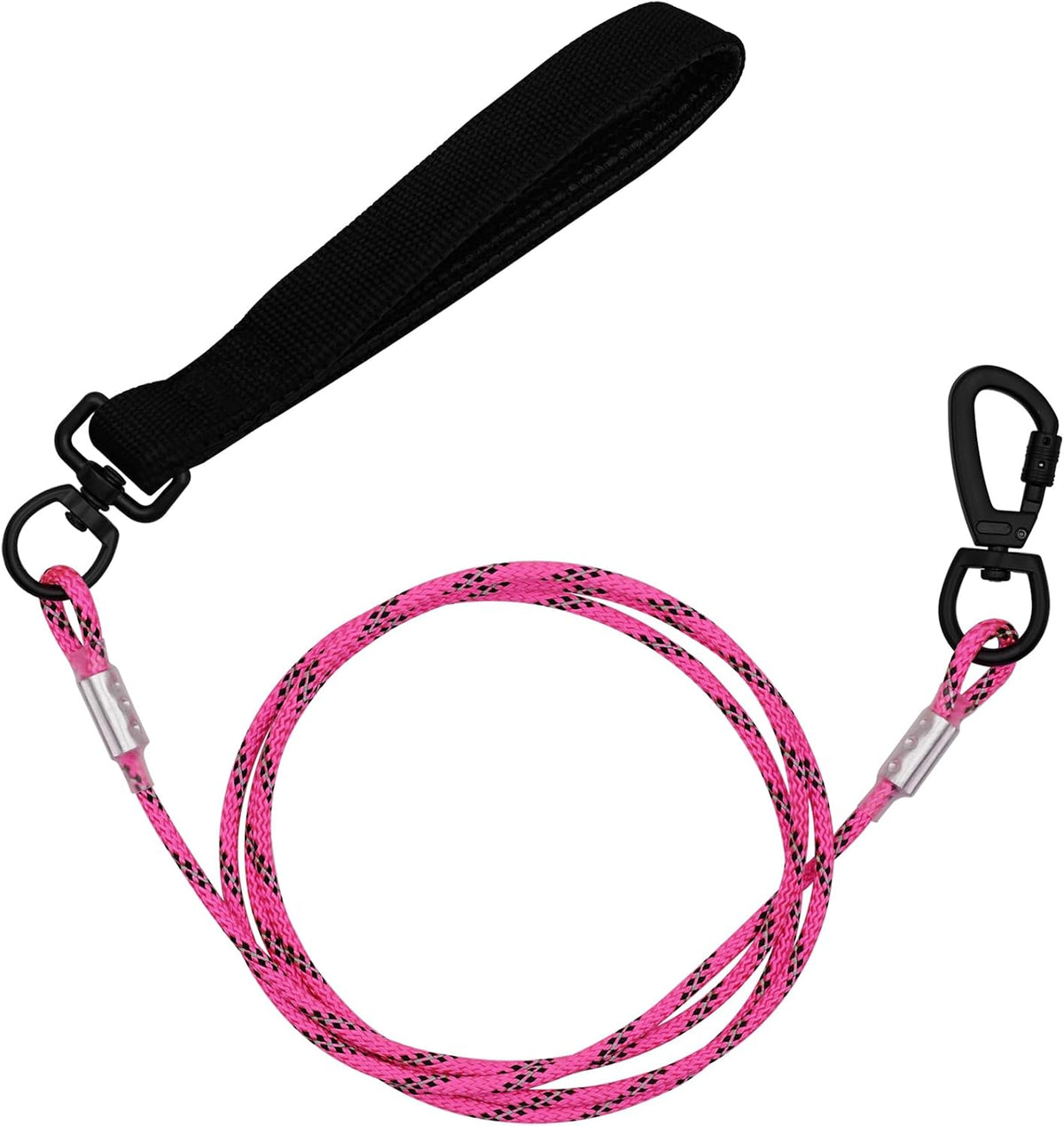 4/5/6 FT Chew Proof Dog Leashes with Comfortable Handle, Steel Cable Lead for Control Large or Medium Dogs Walk and Train, Heavy Duty with Rotate Clasp and Double Buckle (6FT,Pink)