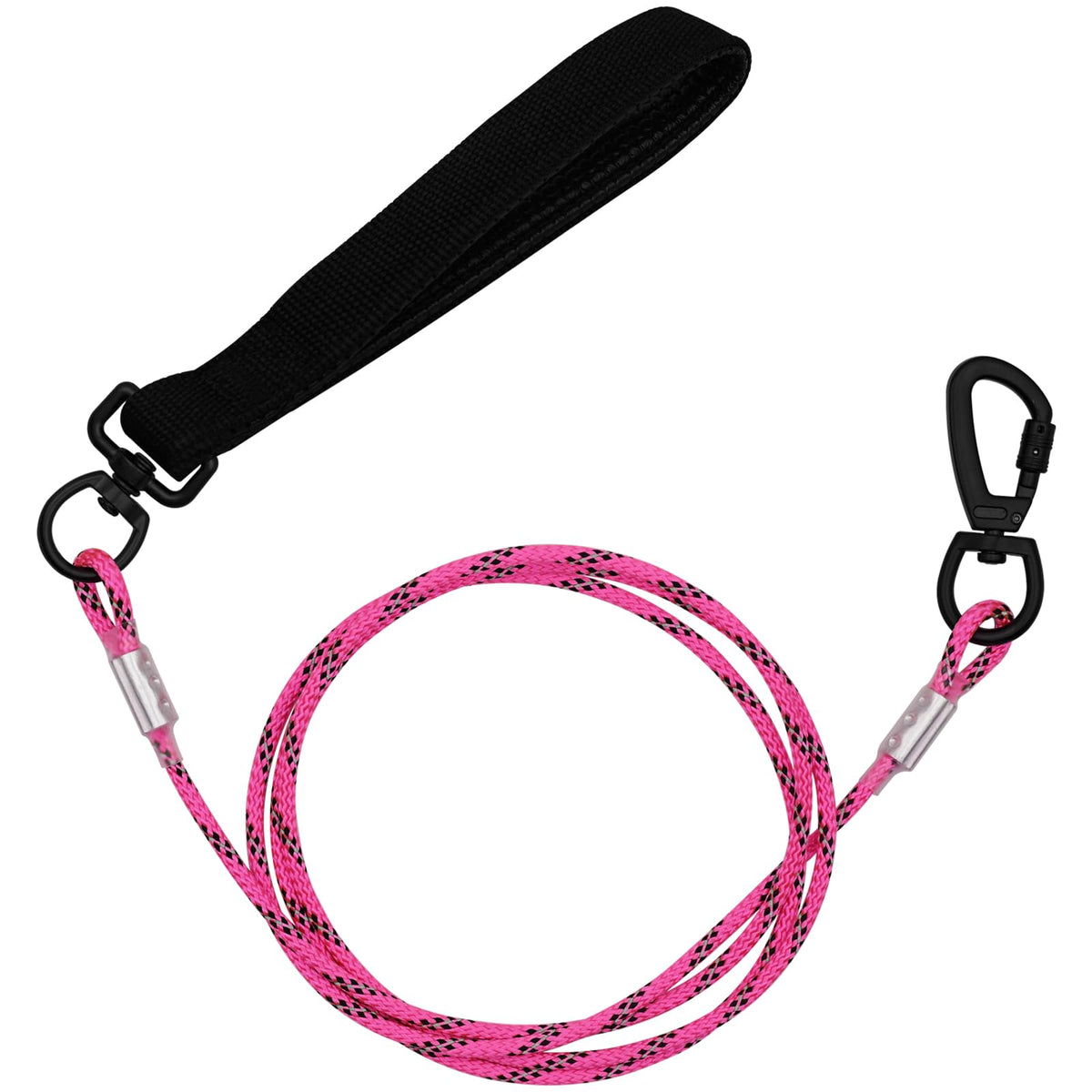 4/5/6 FT Chew Proof Dog Leashes with Comfortable Handle, Steel Cable Lead for Control Large or Medium Dogs Walk and Train, Heavy Duty with Rotate Clasp and Double Buckle (6FT,Pink)