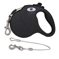 16ft Retractable Dog Leash for Large Breed Dogs up to 110 lbs with a Detachable Chew Proof Extender Wire Ropes (Black L)