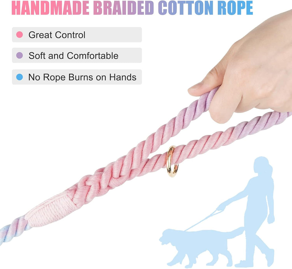 5 FT Handmade Rope Dog Leash for Small Medium and Large Dogs