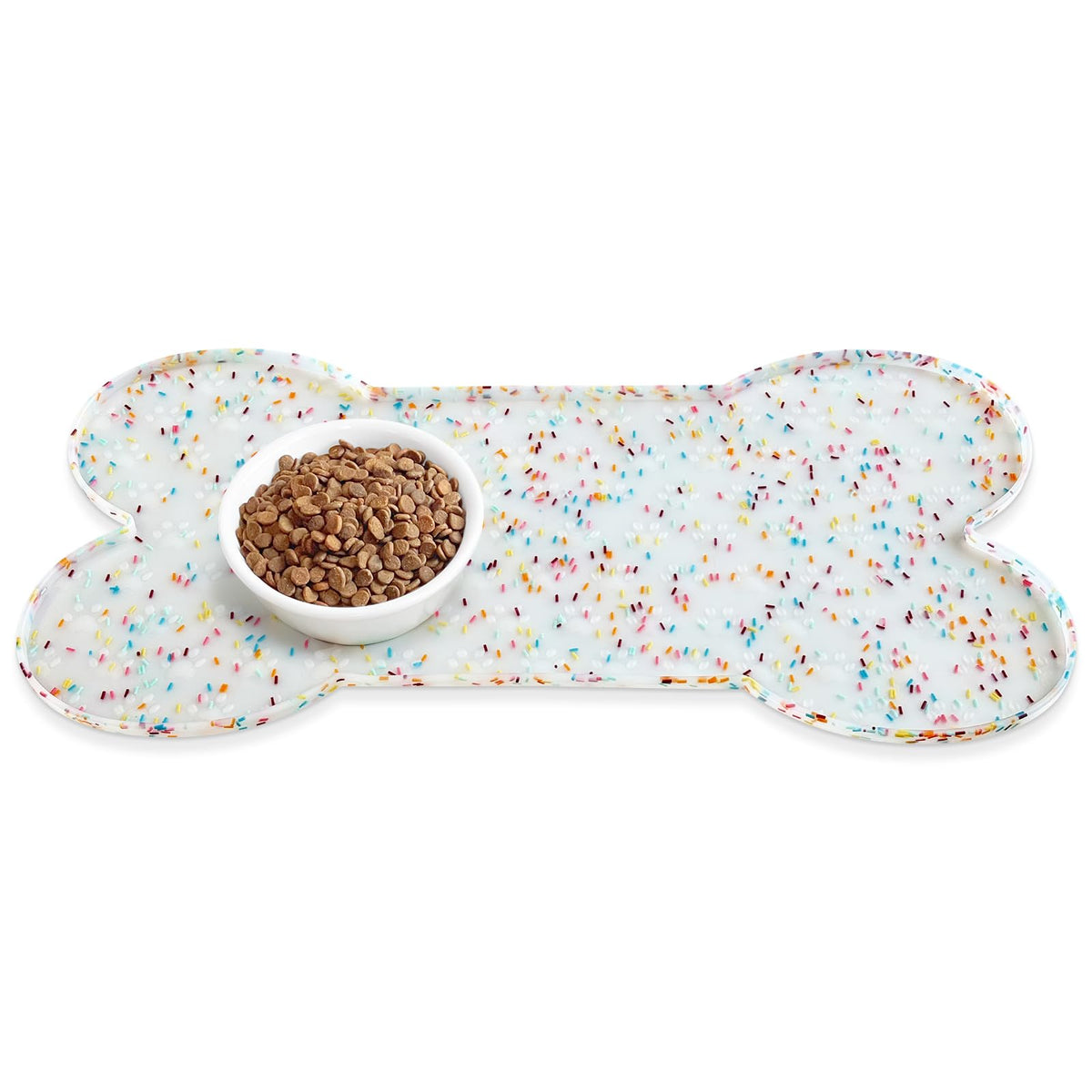 PWTAA Dog Food Mat Anti-Slip Silicone Dog Bowl Mat Thicker Pet Placemat Waterproof Cat Feeder Pad with Raised Edge Puppy Kitten Feeding Mats Suitable Small Medium-Sized Dogs Cats Eating Tray