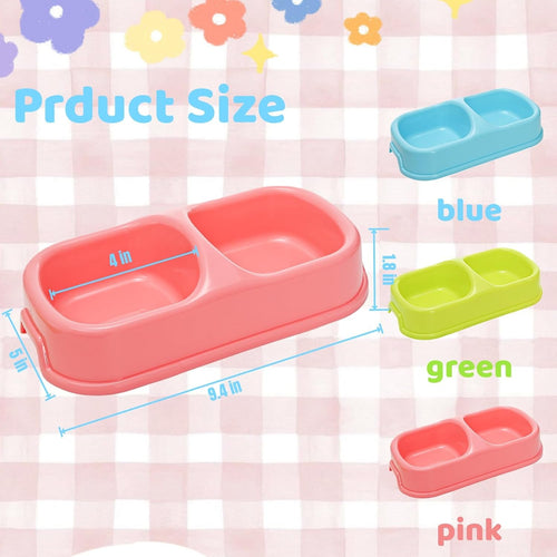 12 Pieces Plastic Double Cat Bowls, Dog Food Water Bowl Set