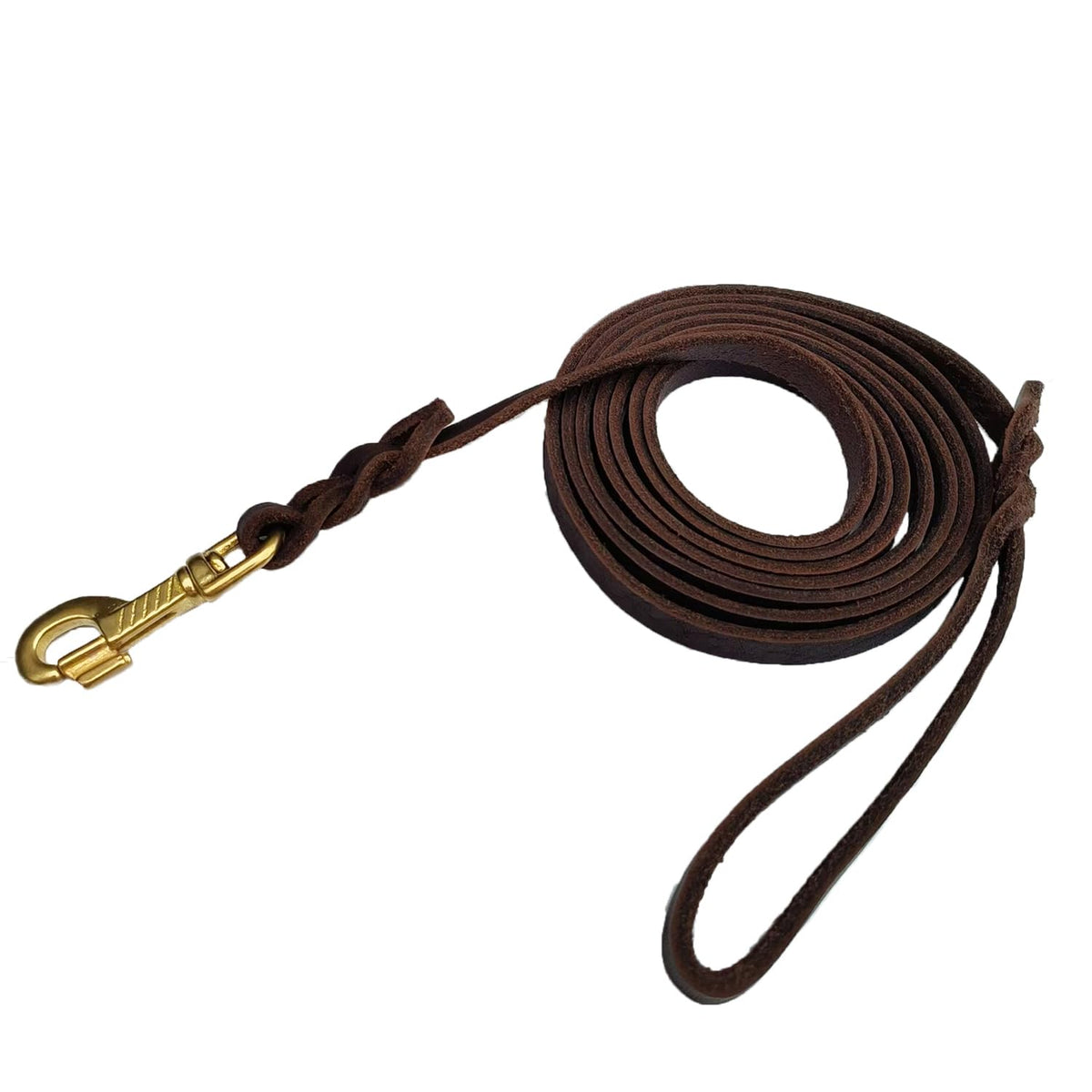 LWBMG Leather Dog Leash 6ft x 3/4 inch, Heavy Duty Genuine Leather Braided Dog Training Leash, Soft and Strong Pet Lead for Large, Medium, Small Dogs