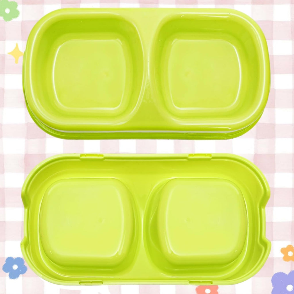 12 Pieces Plastic Double Cat Bowls, Dog Food Water Bowl Set