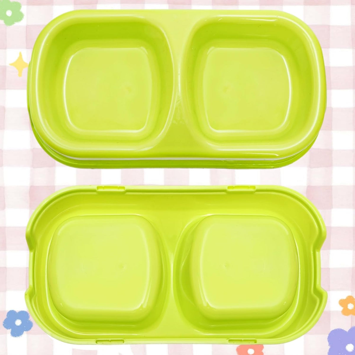 12 Pieces Plastic Double Cat Bowls, Dog Food Water Bowl Set